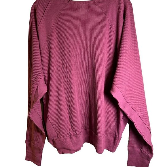 Nwt Free People "Santa Clara" Women's Thermal Top Mulberry Size M - Picture 6 of 11